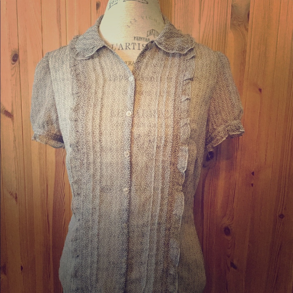 Sheer button down blouse